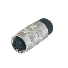 CONNECTEUR BINDER FEMELLE VERS. COURTE 6 CONTACTS A SOUDER Ø4-8 /CPTEURS G10/G40