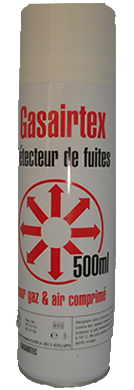 DETECTEUR DE FUITE AEROSOL 500ML GASAIRTEX NF EN 14291 DVGW AE GRDF 3770351 SANS CFC §
