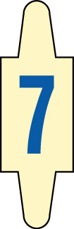 CARACTERE AMOVIBLE CHIFFRE -6/9- H8MM  FOND IVOIRE / RELIEF BLEU PAR 25 CHI006M §