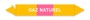 [ETI108] 10 ETIQUETTES ADHESIVES "GAZ NATUREL" 200X50 OCRE JAUNE/ROSE AVEC SENS PASSAGE PAR 10U NF X08-100