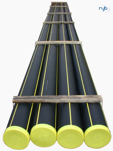 [ELY18650] TUBE PEHD 100 GAZ Ø125 MOP10 SDR11 EP11.4MM NF114 BARRE 6M 8010270 TUGB125 §