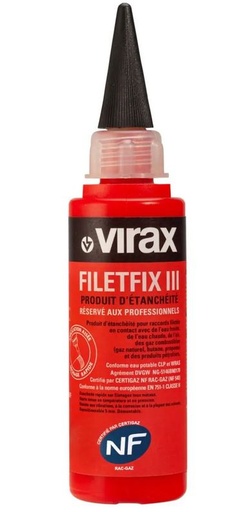 [VIR262600] RESINE D'ETANCHEITE ANAEROBIE FILETFIX GAZ & ECS POUR RACCORDS FILETES 60ML NF540 RES001 §